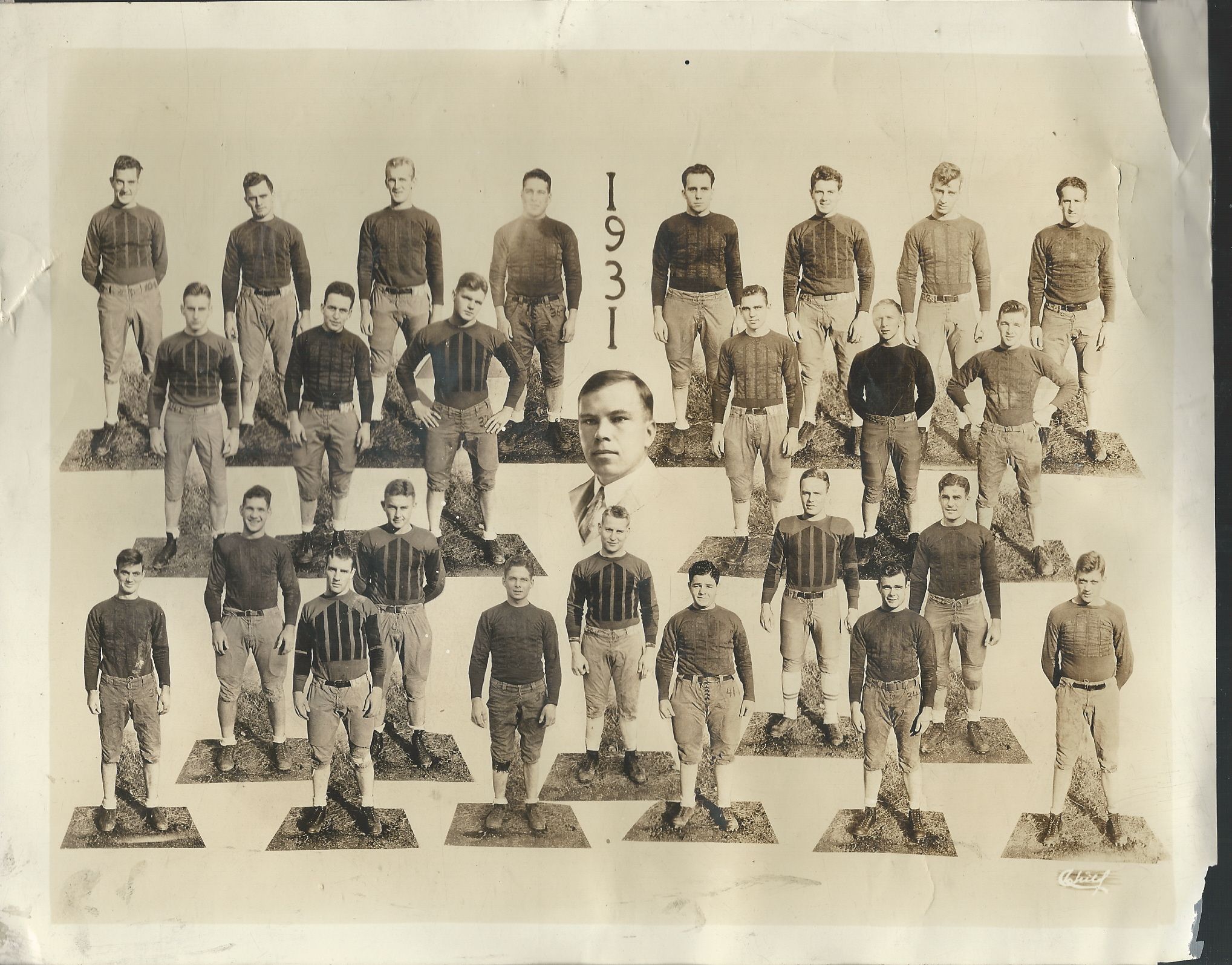 Lot Detail - 1931 Grinnell College Football Team Roster Photo