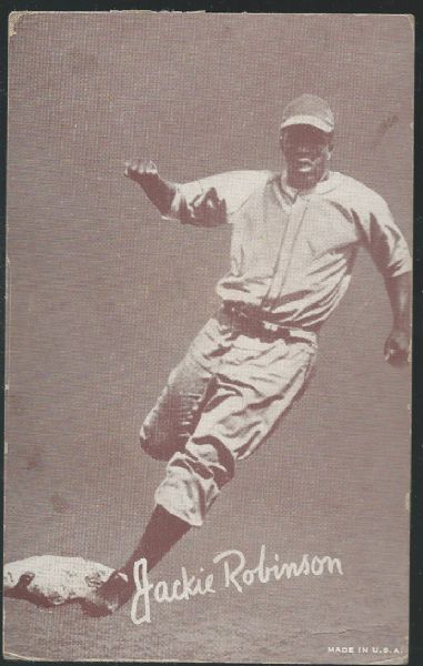 C. 1940's Jackie Robinson (HOF) - Brooklyn Dodgers - Exhibit Card