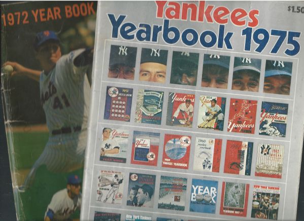 Baseball Yearbook Lot: 1972 NY Mets & 1975 NY Yankees