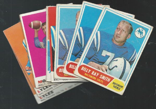 1960's Baltimore Colts (NFL) Lot of (10) Cards