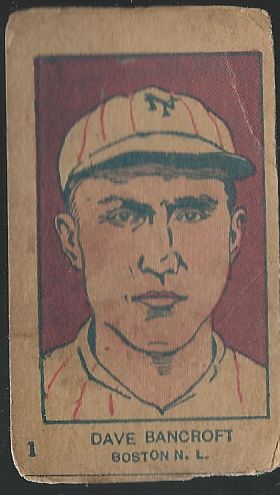 1920's Dave Bancroft (HOF) Baseball Strip Card