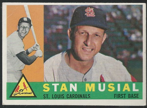 1960 Stan Musial High Grade Raw Baseball Card