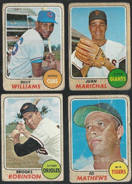 1968 Topps Baseball Card Lot of (4) Hall of Famers