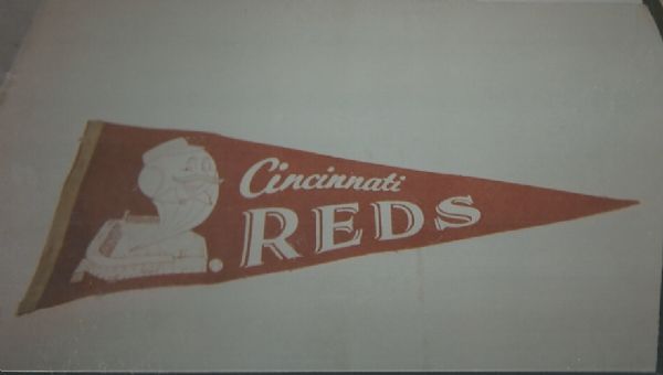 Circa Late 1950's Cincinnati Reds Mr. Red Felt Pennant