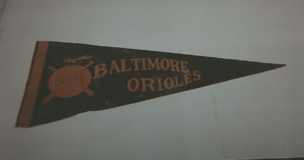 Circa 1957 Baltimore Orioles Old Style Bird Graphic Felt Pennant