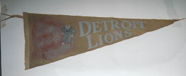 1950's Detroit Lions (NFL) Felt Pennant