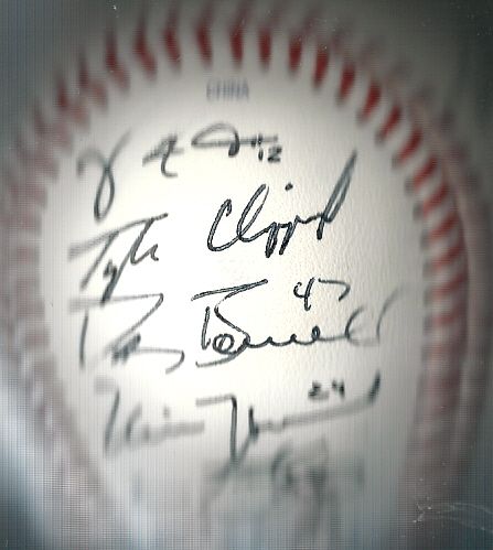 2006 Trenton Thunder (Yankees AA Affiliate) Team Signed Baseball with Phil Hughes