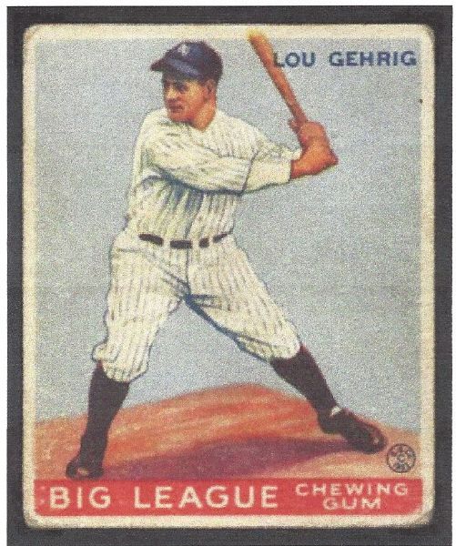 1933 Lou Gehrig Goudey Baseball Card