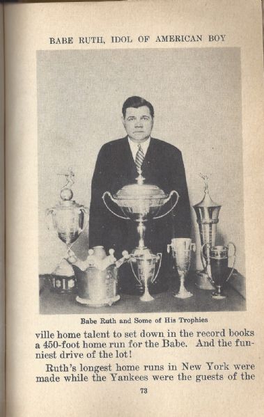 1930 Babe Ruth - The Idol of the American Boy - Original Hardcover Book 