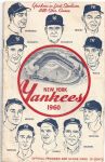1960 NY Yankees Game Program vs Boston Red Sox 