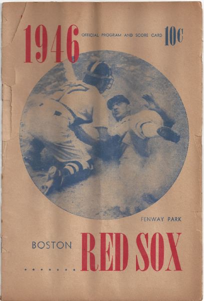 1946 Boston Red Sox Program vs Cleveland Indians 