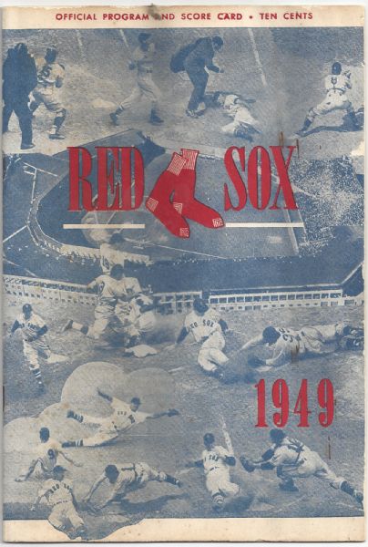 1949 Boston Red Sox Program vs Cleveland Indians