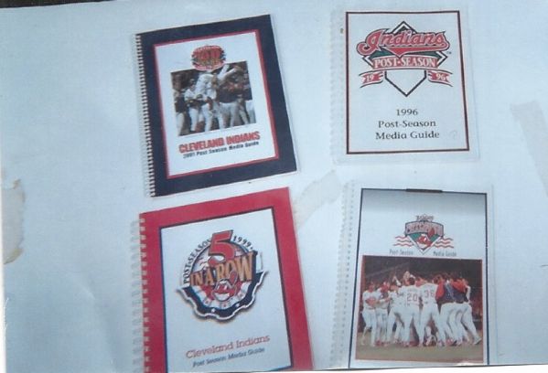 1995 - 2001 Cleveland Indians Post-Season Media Guides Lot of (4) 