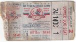 1960 MLB All-Star Game Ticket at Yankee Stadium - Seat # 1  Lesser Condition