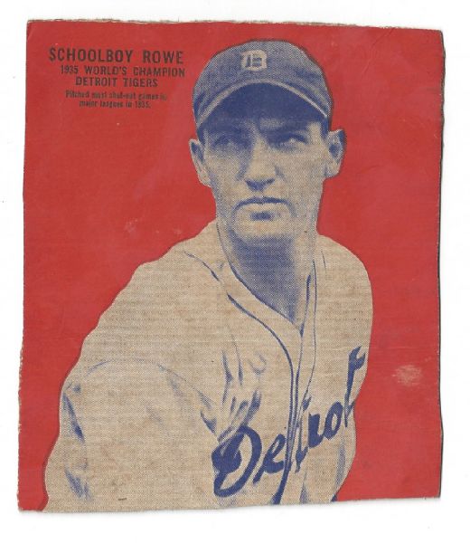 1935 SchoolBoy Rowe (Detroit Tigers - World Champions) Wheaties Panel