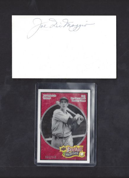 Joe DiMaggio Autograph on 3 x 5 Index Card