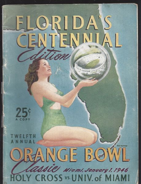 1946 Orange Bowl Official Program - Holy Cross vs Miami