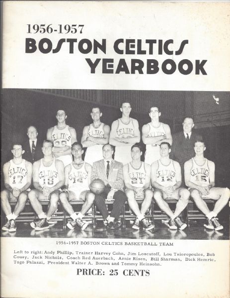 1956- 57 Boston Celtics (NBA) Official Team Yearbook 