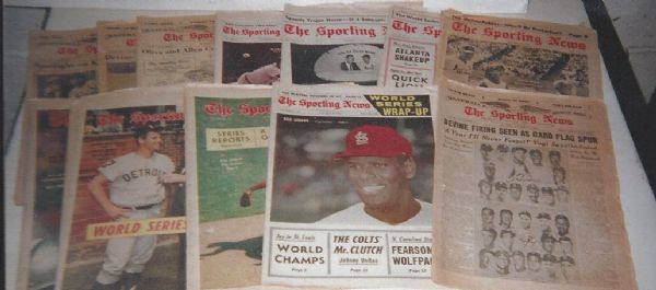 1964 - 1967 - 1968 St. Louis Cardinals Lot of (12) World Series Edition Sporting News