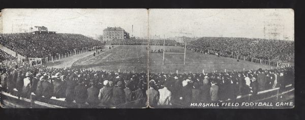 1909 University of Chicago Marshall Field Football Panoramic Postcard