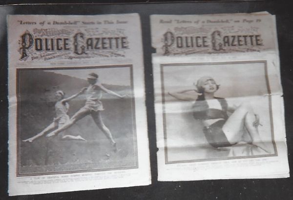 1925 Police Gazette Lot of (2) Issues with Washington Senators Raising Champ Flag