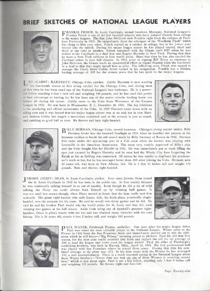 1935 MLB All-Star Game Official Program at Cleveland (3rd AS Game) 