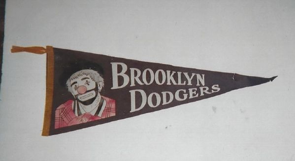 C. Early 1950's Brooklyn Dodgers Emmett Kelly Pennant