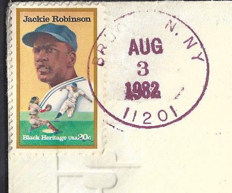 1982 Jackie Robinson (Brooklyn Dodgers)  Triple Cancellation 1st Day Stamp Envelope
