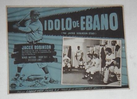 1950 Jackie Robinson (Brooklyn Dodgers) Large Size Mexican Movie Lobby Card 