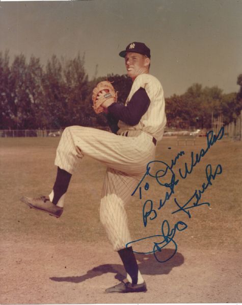 Johnny Kucks (NY Yankees) Personalized Autographed 8 x 10 Photo