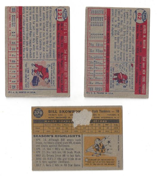 1950's/60's NY Yankees Lot of (3) Cards