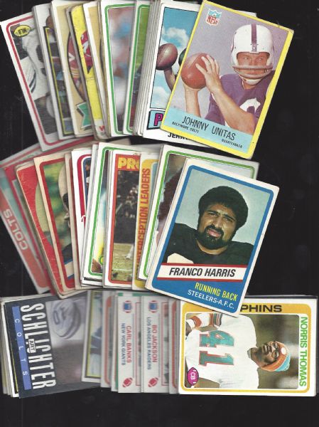 1950's - 1990's Big Lot of (75) Football Cards with Johnny Unitas