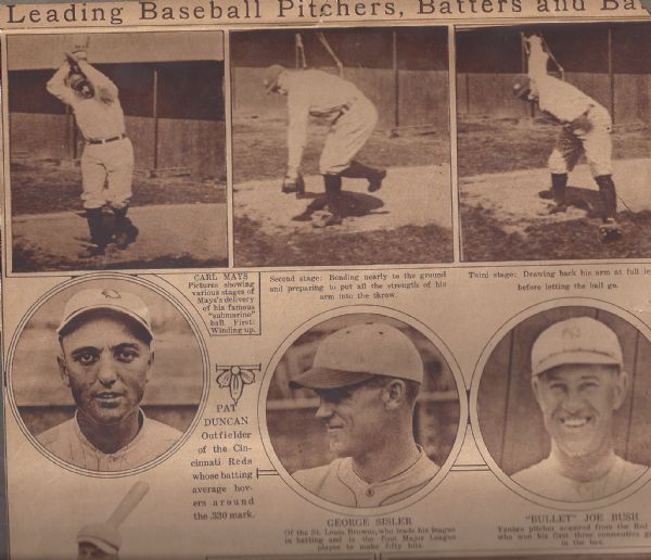 1920's Baseball Players Stylish Rotogravure Display Framed