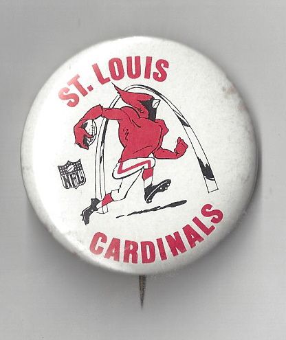 1960's NFL Lot of (2) Pinback Buttons: NY Giants & St. Louis Cardinals