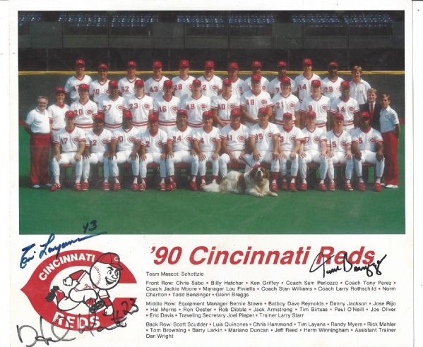 1990 Cincinnati Reds (World Champions) Autographed Team Photo