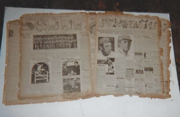 1911 World Series Lot of (3) Individual Display Pages with Mathewson, Plank & Coombs