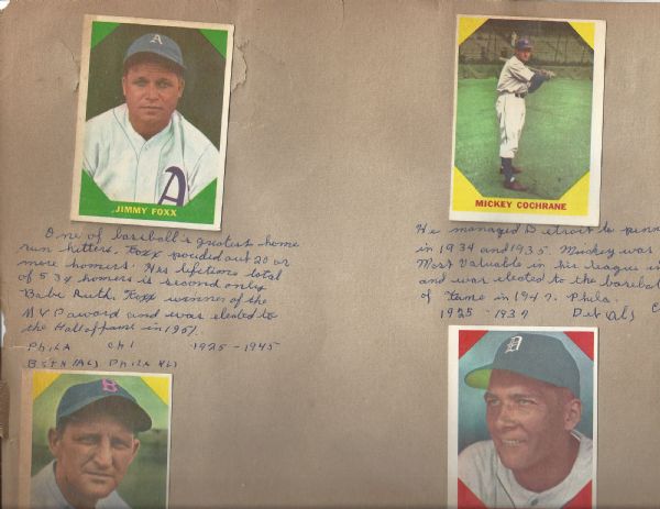 1960 Fleer Baseball Cards ( Near 1/2 of set) Glued into Scrapbook