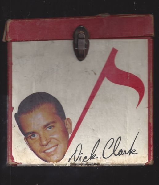 C. Late 1950's Dick Clark (American Bandstand) Record Display Box filled with 45's