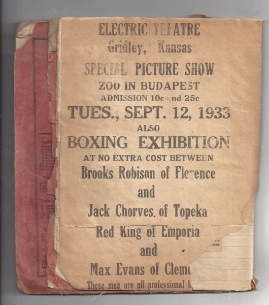 1930's Kansas Boxing Scrapbook with Cards Glued to the Pages