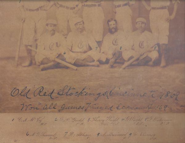 1869 Cincinnati Red Stockings Calendar Header Photo from Contemporary Era