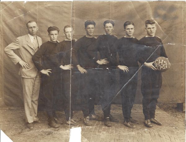 1927 - 28 Scholastic Basketball Team Sepia-Toned Photo