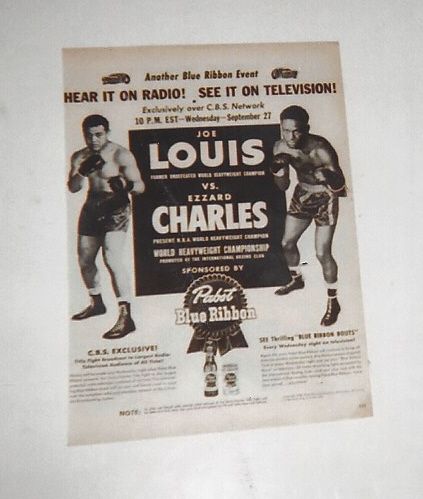 1950 Joe Louis vs Ezzard Charles Full Page Display Ad