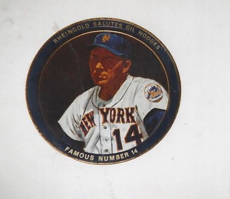 1969 Gil Hodges (NY Mets & Former Brooklyn Dodger) Rheingold Collector's Tray