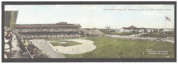 1909 Pittsburgh Pirates Forbes Field Opening Day Panoramic Postcard