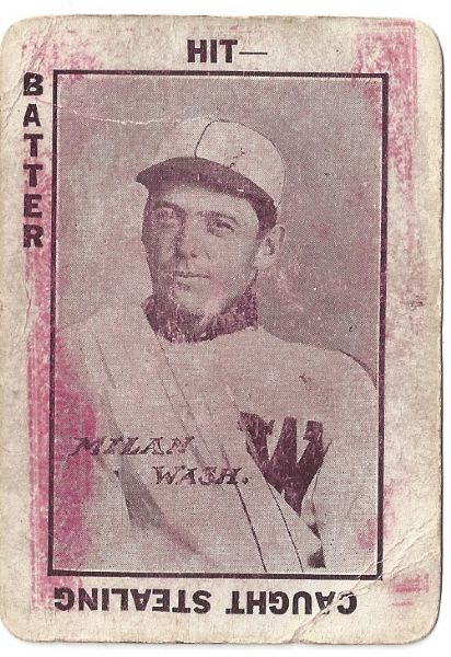 1913 Clyde Milan (Washington-AL) Tom Barker Game Card