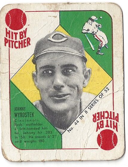 1951 Johnny Wyrostek (Cincinnati Reds) Topps Blue Back Baseball Card