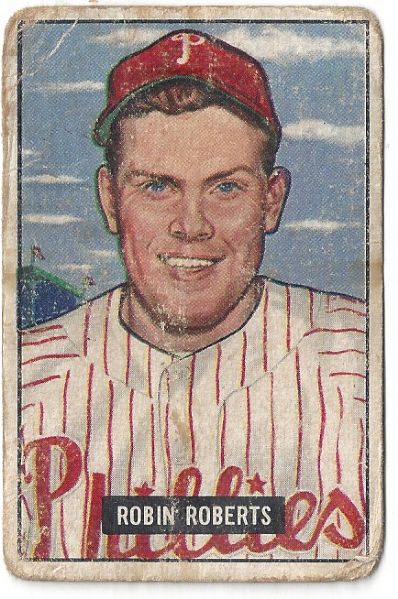 1951 Robin Roberts (HOF) Bowman Baseball Card