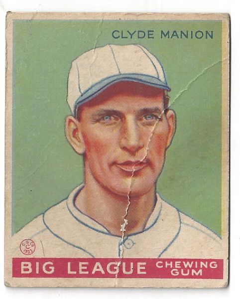 1933 Clyde Manion Goudey Baseball Card