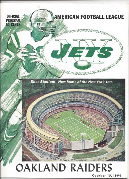1964 NY Jets (AFL) Football Home Program vs Oakland Raiders