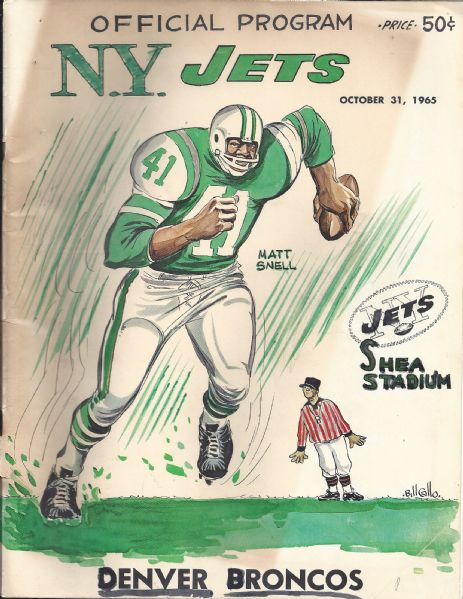 1965 NY Jets (AFL) Football Program vs Denver Broncos 